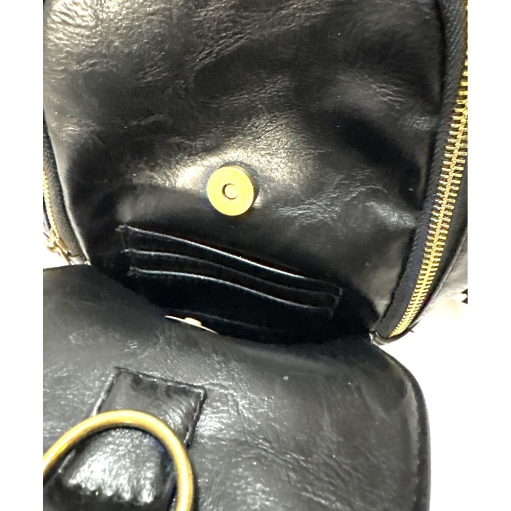 Black Faux Leather Crossbody Sling Bag With Adjustable Aztec Strap Western - Picture 4 of 11